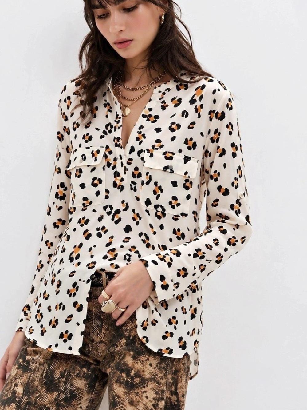 401. Reitmans Animal Print Blouse Plus Size 16